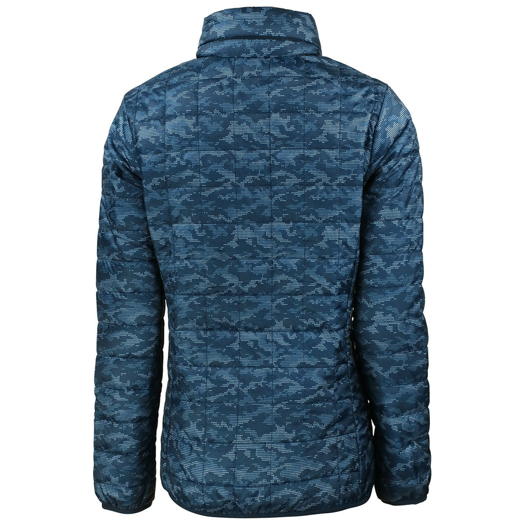 Cutter & Buck Women's Dark Navy Rainier Primaloft Eco Insulated Full Zip Printed Puffer Jacket