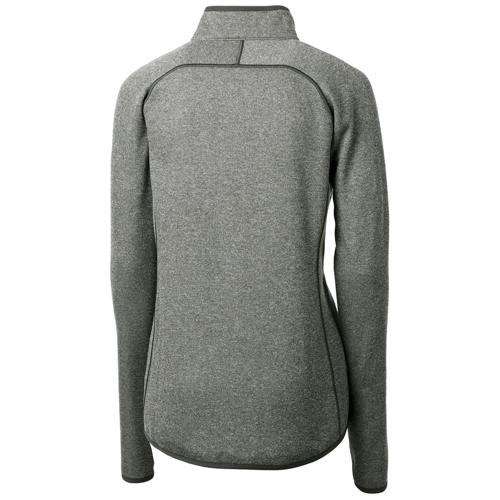 Cutter & Buck Women's Polished Heather Mainsail Sweater-Knit Full Zip Jacket
