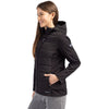 Cutter & Buck Women's Black Evoke Hybrid Eco Softshell Recycled Full Zip Hooded Jacket