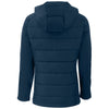 Cutter & Buck Women's Navy Blue Evoke Hybrid Eco Softshell Recycled Full Zip Hooded Jacket