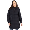 Cutter & Buck Women's Black Mission Ridge Repreve Eco Insulated Long Puffer Jacket