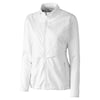 Cutter & Buck Women's White DryTec Long Sleeve Ava Hybrid Full-Zip