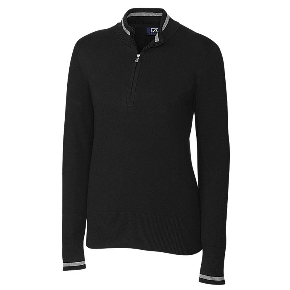 Cutter & Buck Women's Black Lakemont Tipped HalfZip
