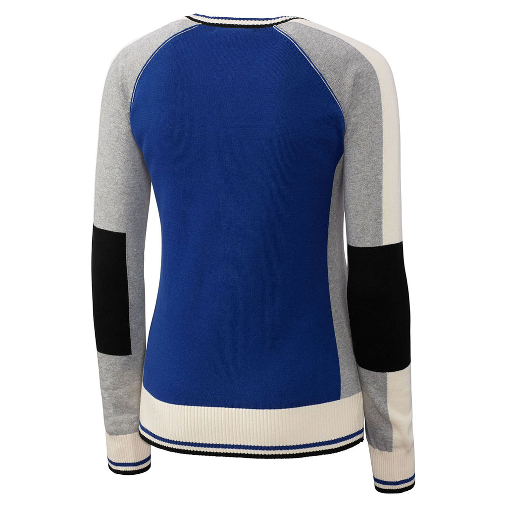 Cutter & Buck Women's Tour Blue Stride Colorblock Sweater