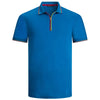 Bugatchi Men's Classic Blue Short Sleeve Half Zip Polo Collar