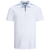 Bugatchi Men's Solid White Short Sleeve Half Zip Polo Collar