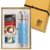 Leeman Light-Blue Tuscany Thermos and Ghirardelli Deluxe Gift Sets