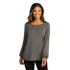 Port Authority Women's Sterling Grey Luxe Knit Jewel Neck Top