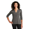 Port Authority Women's Sterling Grey UV Choice Pique Henley