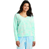 Port & Company Women's Cool Mint Beach Wash Cloud Tie-Dye V-Neck Sweatshirt