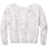 Port & Company Women's Dove Grey Beach Wash Cloud Tie-Dye V-Neck Sweatshirt