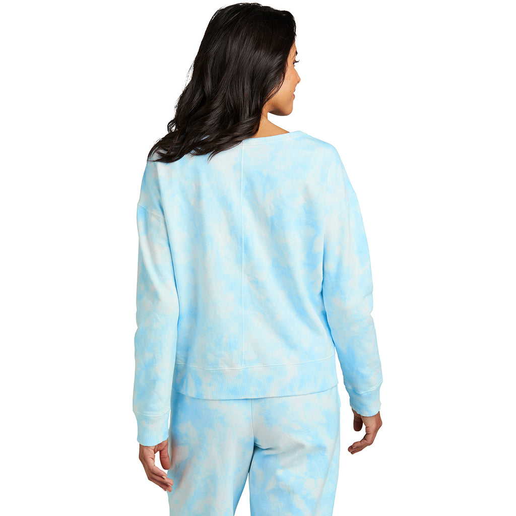 Port & Company Women's Glacier Beach Wash Cloud Tie-Dye V-Neck Sweatshirt