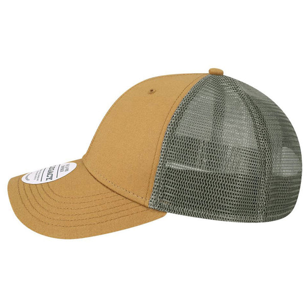 Legacy Mid-Pro Snapback Trucker Hat - Adjustable Mesh Back Cap In Grey, Caramel & Black (One Size) - View #9