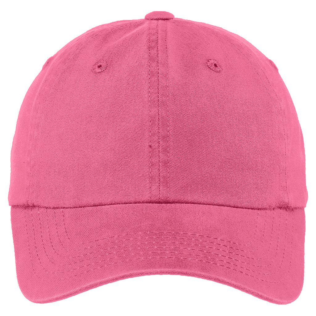 Port Authority Women's Bright Pink Garment Washed Cap
