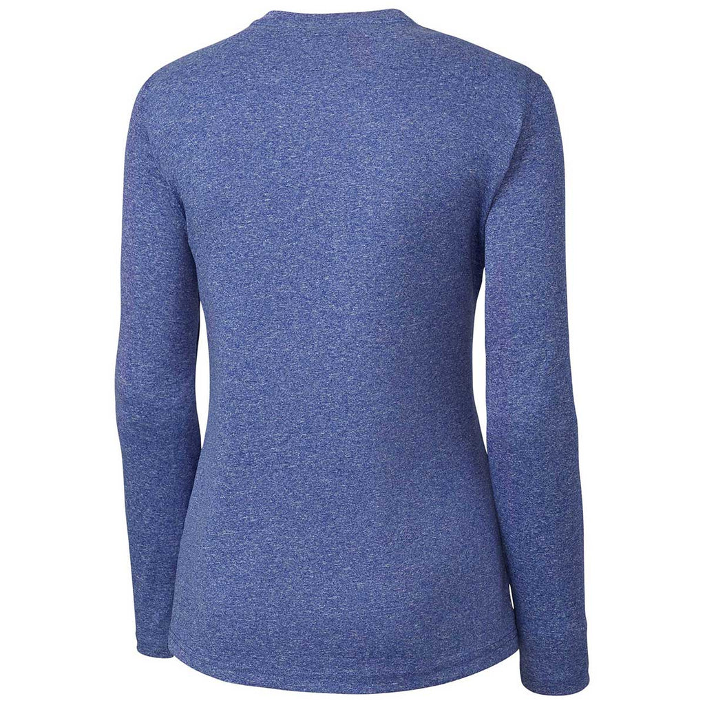 Clique Women's Blue Heather Charge Active Tee Long Sleeve