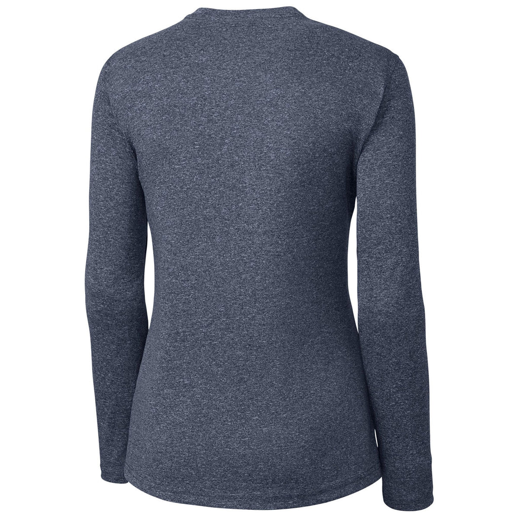 Clique Women's Navy Heather Charge Active Long Sleeve Tee