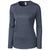 Clique Women's Navy Heather Charge Active Long Sleeve Tee