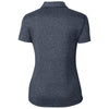 Clique Women's Navy Heather Charge Active Short Sleeve Polo