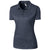 Clique Women's Navy Heather Charge Active Short Sleeve Polo