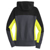 Sport-Tek Women's Black/Graphite Heather/Citron Tech Fleece Colorblock Full-Zip Hooded Jacket