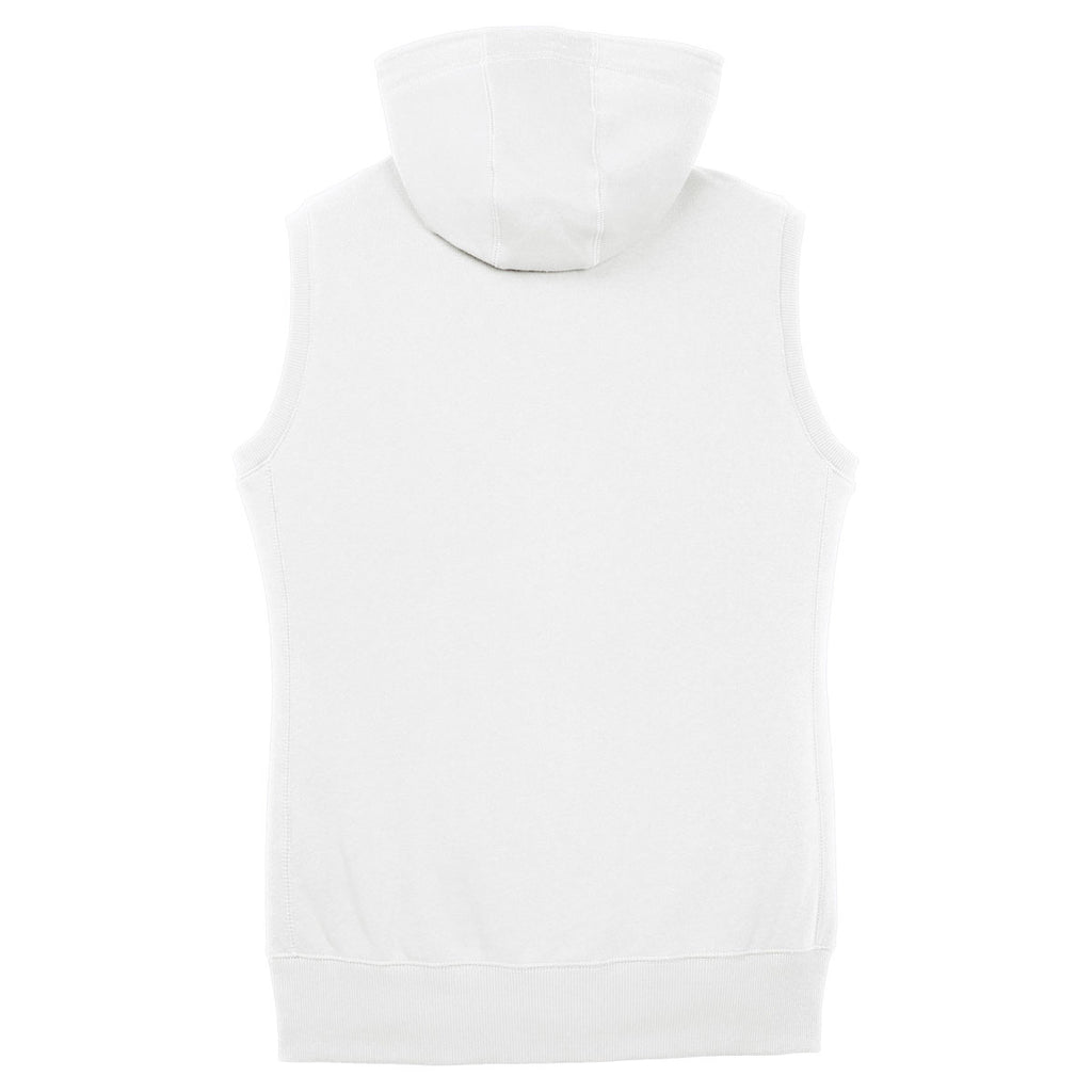 Sport-Tek Women's White Hooded Fleece Vest