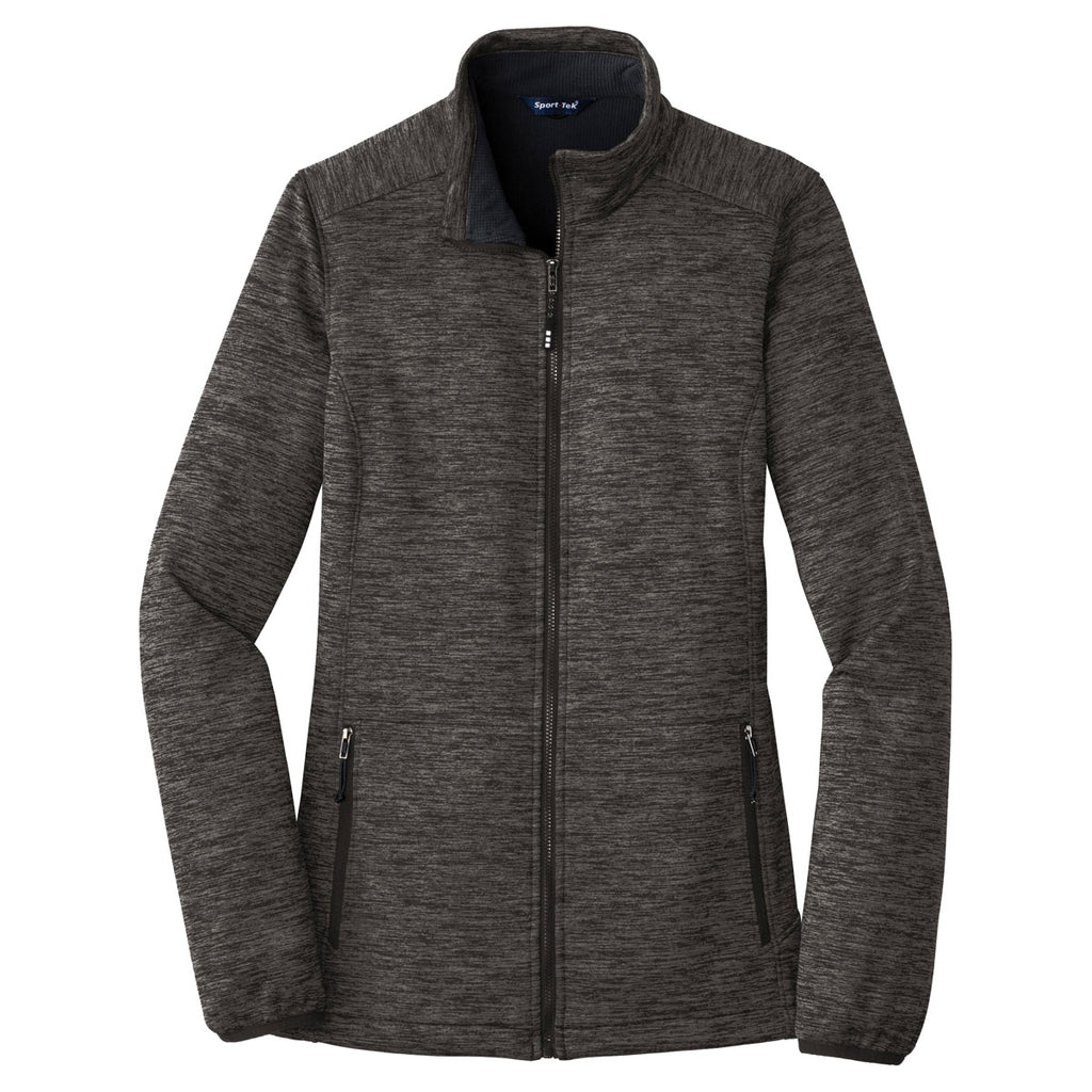 Sport-Tek Women's Grey-Black Posicharge Electric Heather Soft Shell Jacket