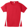 Sport-Tek Women's True Red/White Colorblock PosiCharge Competitor Tee