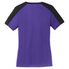 Sport-Tek Women's Purple/ Black PosiCharge Competitor Sleeve-Blocked V-Neck Tee