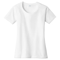 Sport-Tek Women's White PosiCharge Tri-Blend Scoop Neck Tee