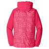 Sport-Tek Women's Pink Raspberry Heather/Pink Raspberry Colorblock Raglan Hooded Wind Jacket
