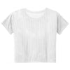 Sport-Tek Women's White PosiCharge Tri-Blend Wicking Draft Crop Tee