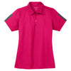 Sport-Tek Women's Pink Raspberry/Grey PosiCharge Active Textured Colorblock Polo