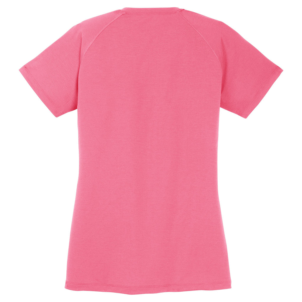 Sport-Tek Women's Bright Pink Ultimate Performance V-Neck