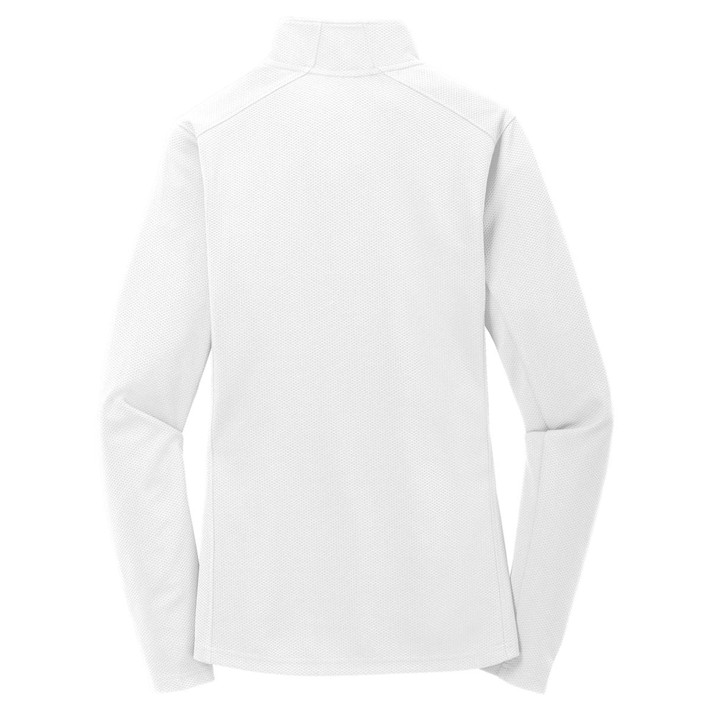 Sport-Tek Women's White Sport-Wick Textured 1/4-Zip Pullover
