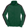 Sport-Tek Women's Forest Green/Black/White Piped Tricot Track Jacket
