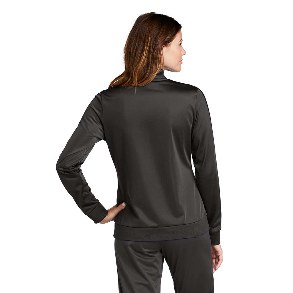 Sport-Tek Women's Graphite Grey/Black Tricot Track Jacket