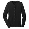 Port Authority Women's Black Value Jewel-Neck Cardigan Sweater