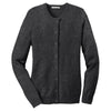 Port Authority Women's Charcoal Value Jewel-Neck Cardigan Sweater