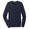 Port Authority Women's Navy Value Jewel-Neck Cardigan Sweater