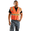 OccuNomix Men's Orange High Visibility Classic Mesh Two-Tone Surveyor Safety Vest