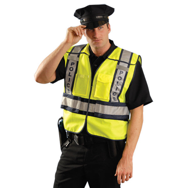OccuNomix Men's Yellow/Navy Premium Solid Public Safety Police Vest
