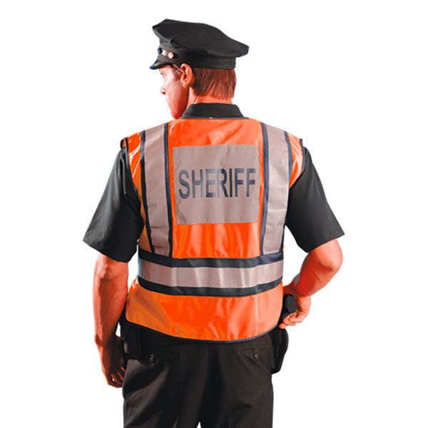 OccuNomix Men's Orange Premium Solid Public Safety Sheriff Vest