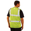 OccuNomix Men's Yellow High Visibility Premium Mesh Dual Stripe Safety Vest