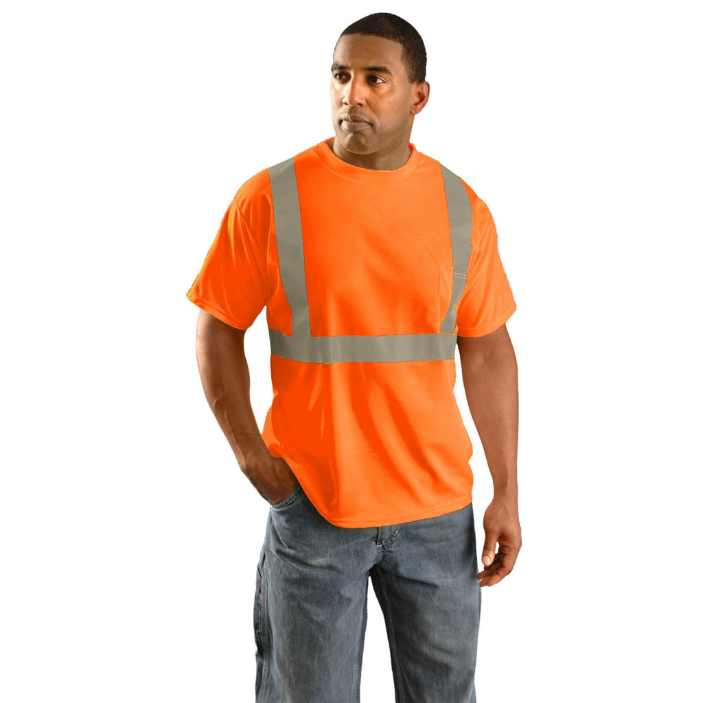 OccuNomix Men's Orange Classic Standard Wicking Birdseye T-Shirt