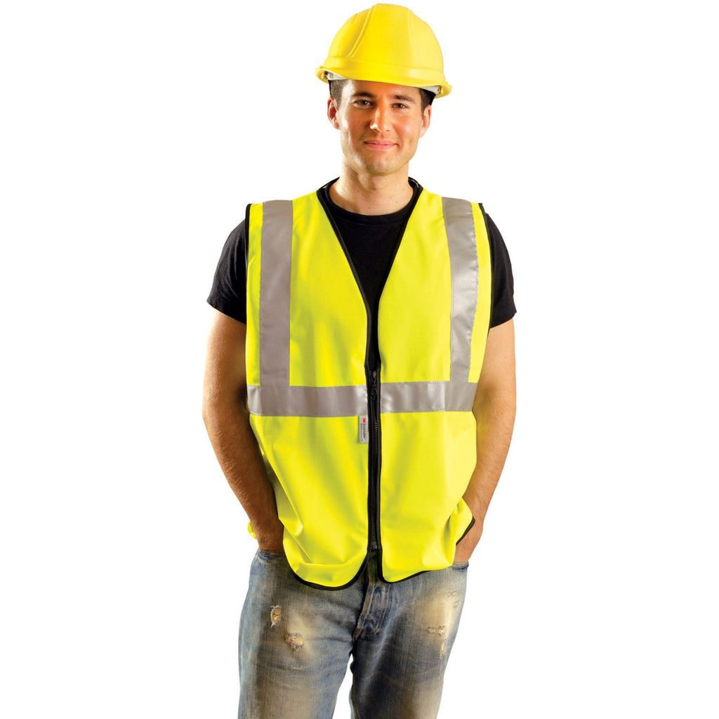 OccuNomix Men's Yellow High Visibility Premium Solid Standard Safety Vests