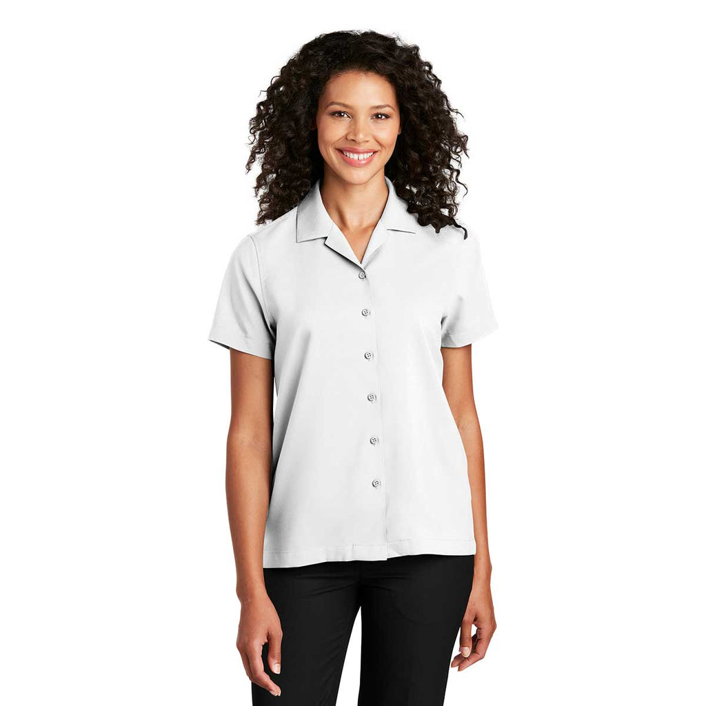 Port Authority Women's White Short Sleeve Performance Staff Shirt
