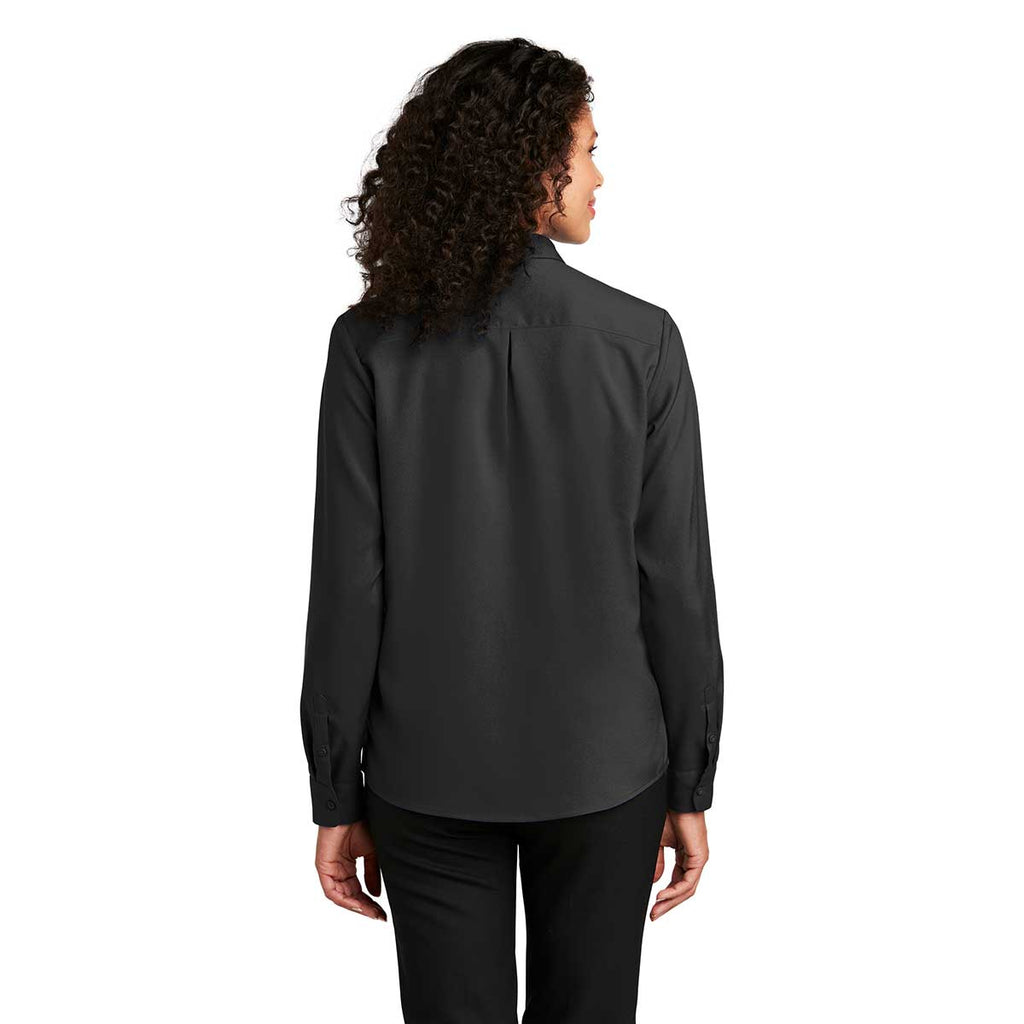 Port Authority Women's Black Long Sleeve Performance Staff Shirt