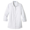 Port Authority Women's White 3/4-Sleeve Micro Tattersall Easy Care Shirt