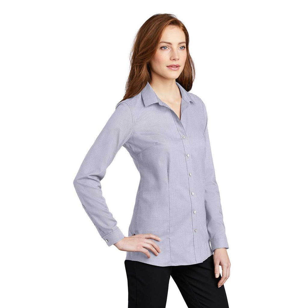 Port Authority Women's Gusty Grey/White Pincheck Easy Care Shirt