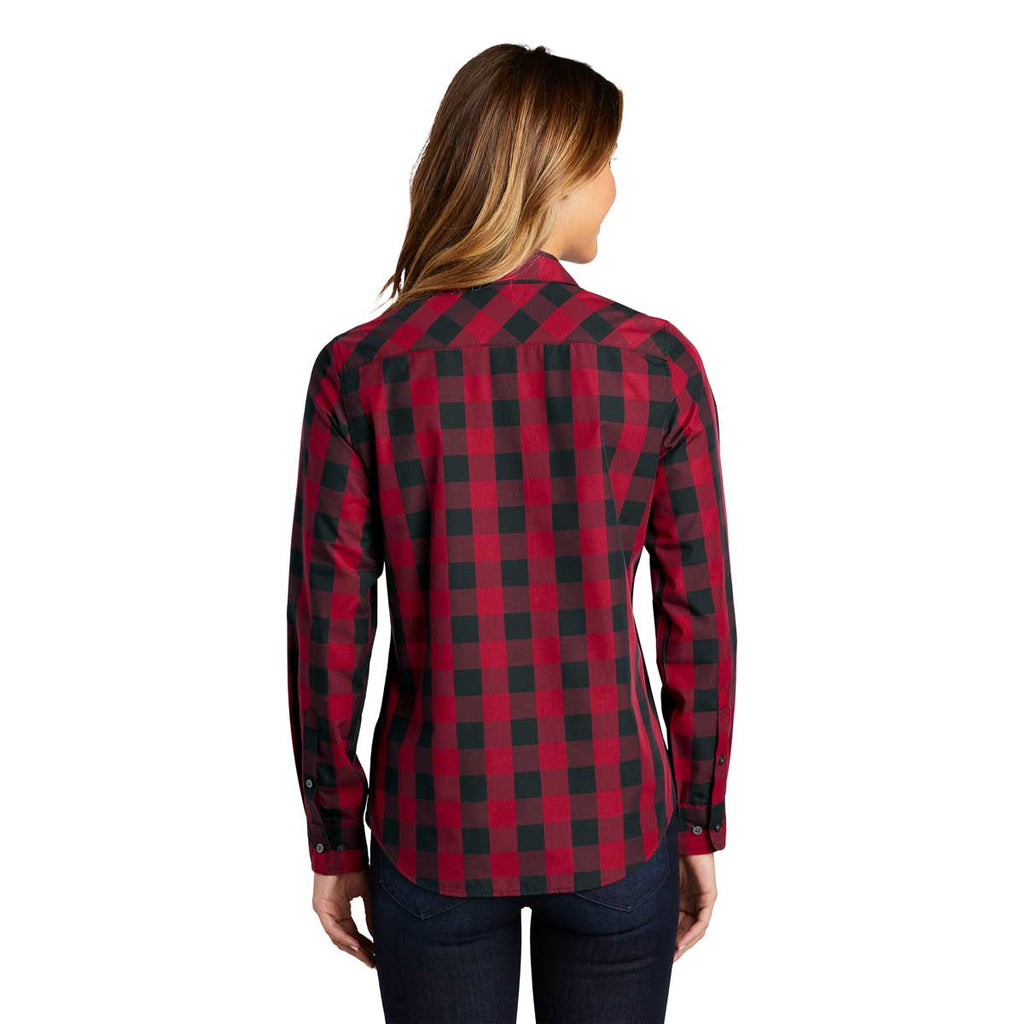 Port Authority Women's Rich Red Everyday Plaid Shirt